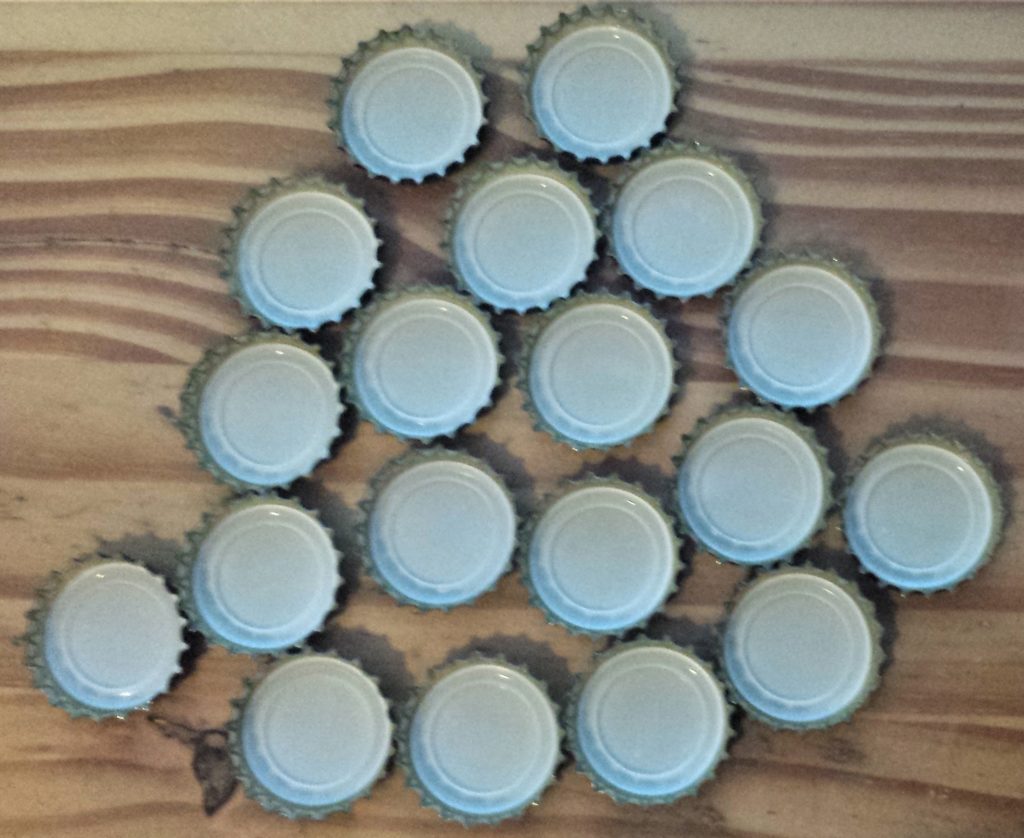 Beer Bottle Caps, washed and dried ready to use for d.i.y. chopping board craft.