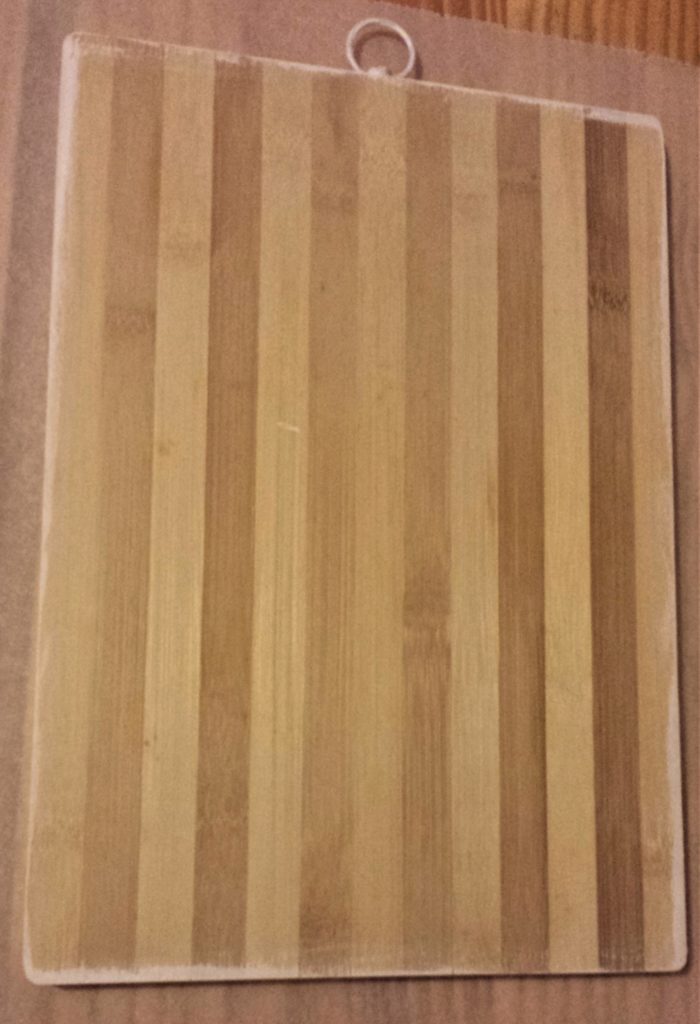 Back of chopping board before gesso.