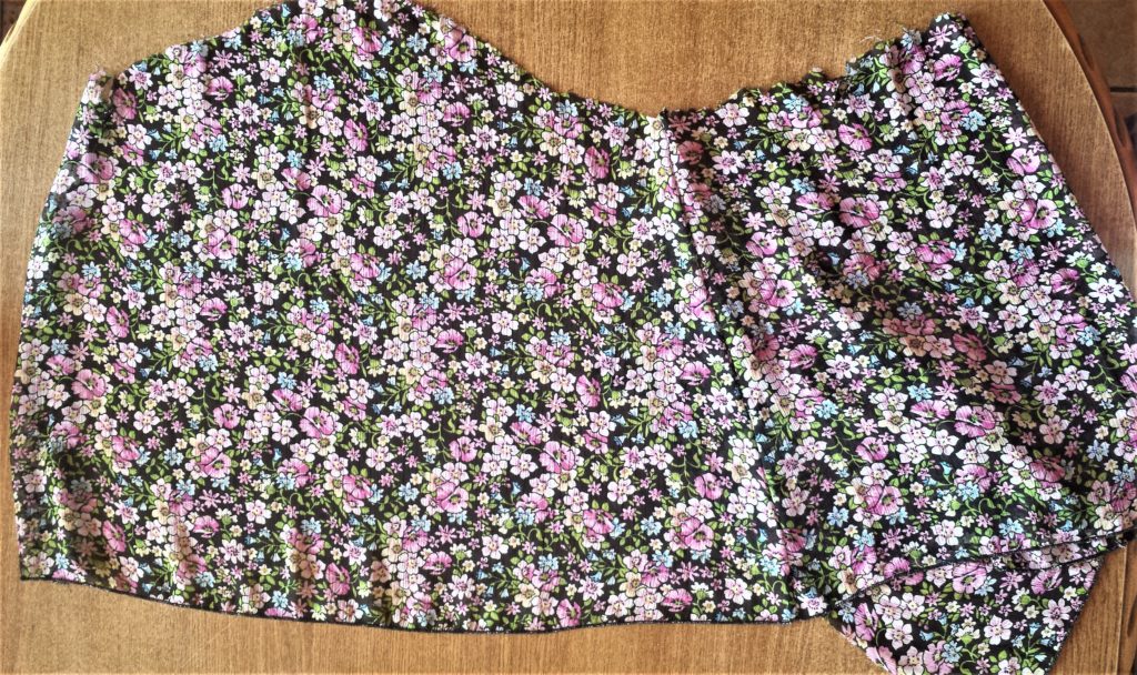 Flower pattern fabric from an old dress.