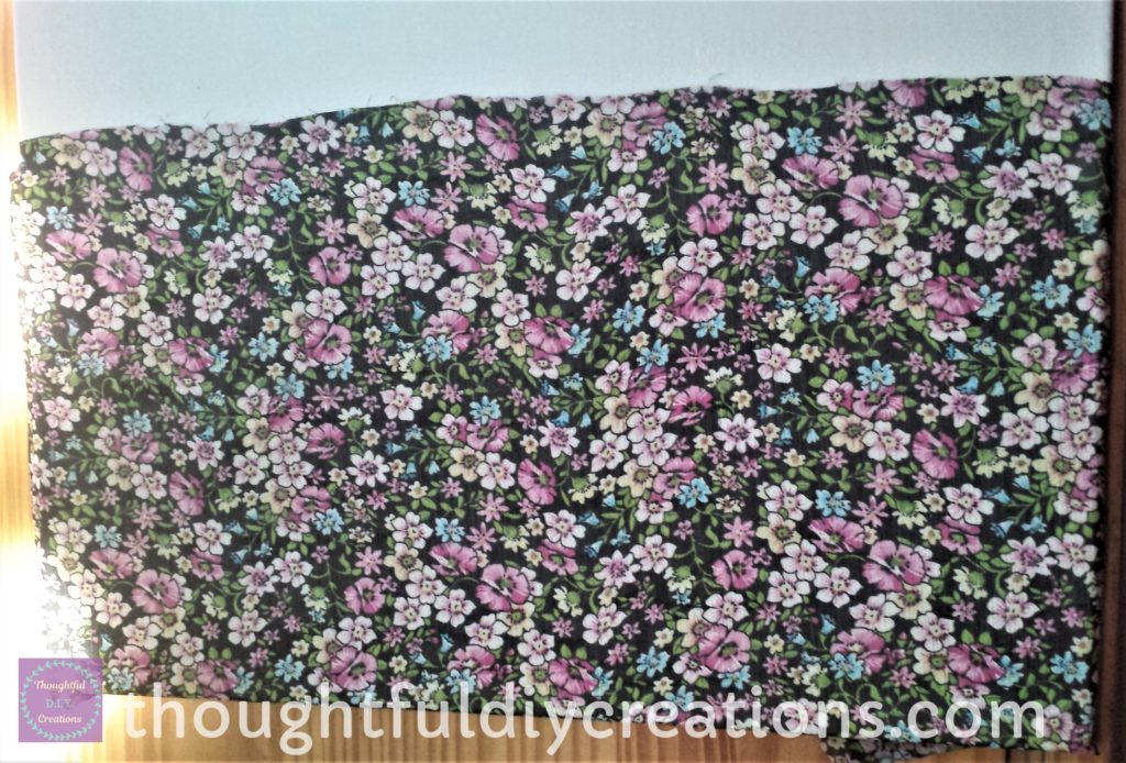 Top of Floral Fabric cut on the canvas to look more even.