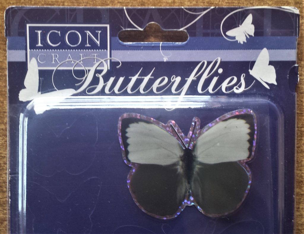 Icon Craft Black and Grey Butterfly Sticker.