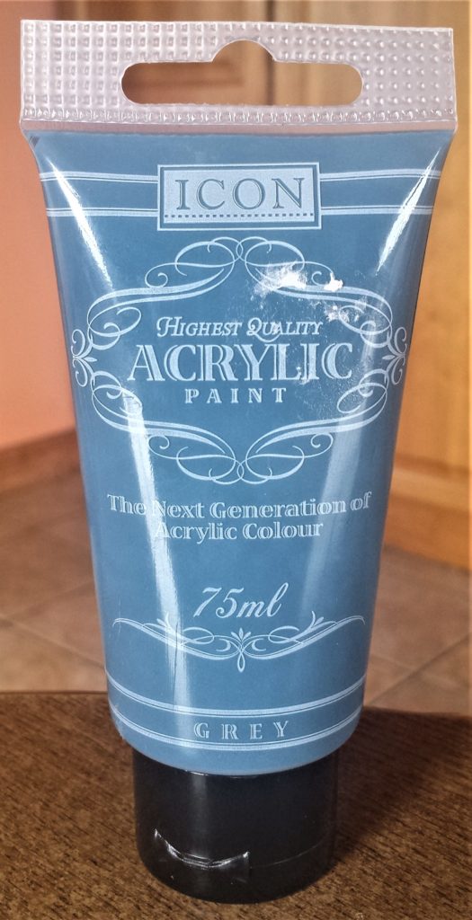 Tube of 'Grey Acrylic Paint' by 'Icon'.