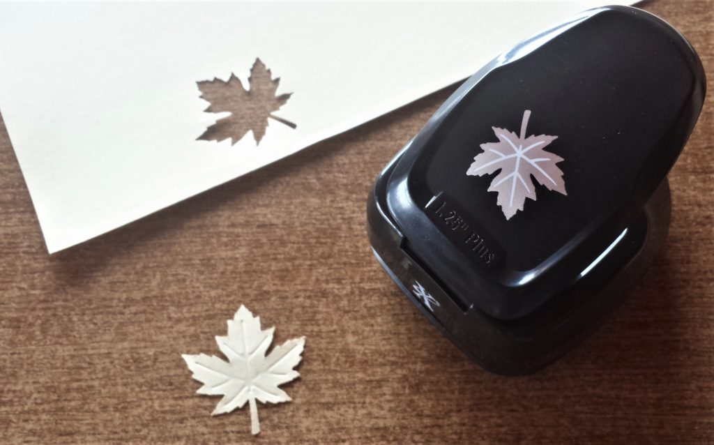 The leaf punched out of paper using the leaf punch.