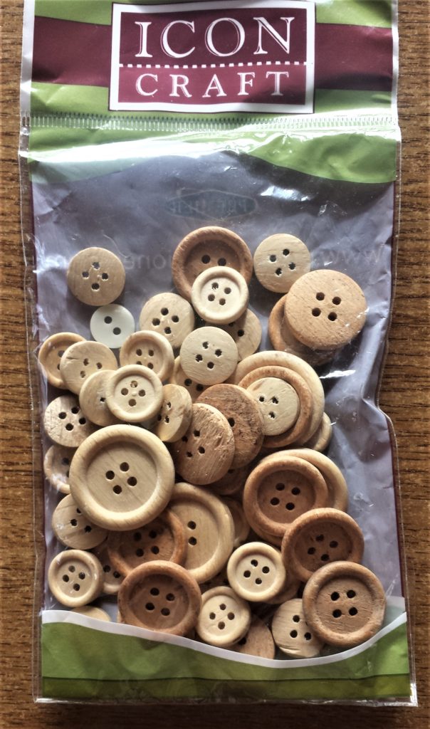 Natural coloured buttons.