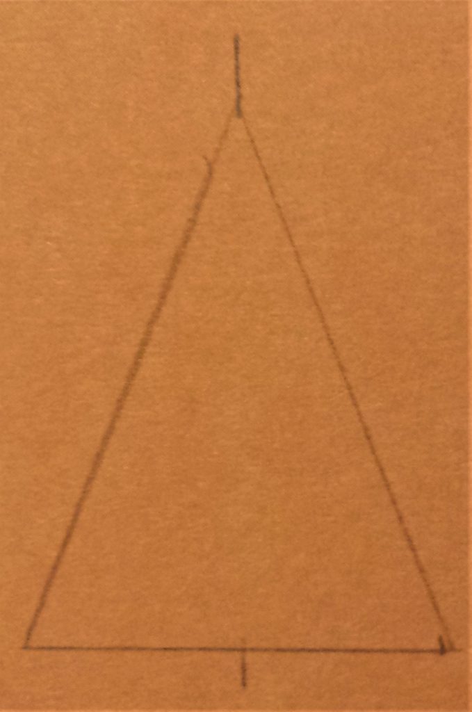 Shape of the triangle drawn out.