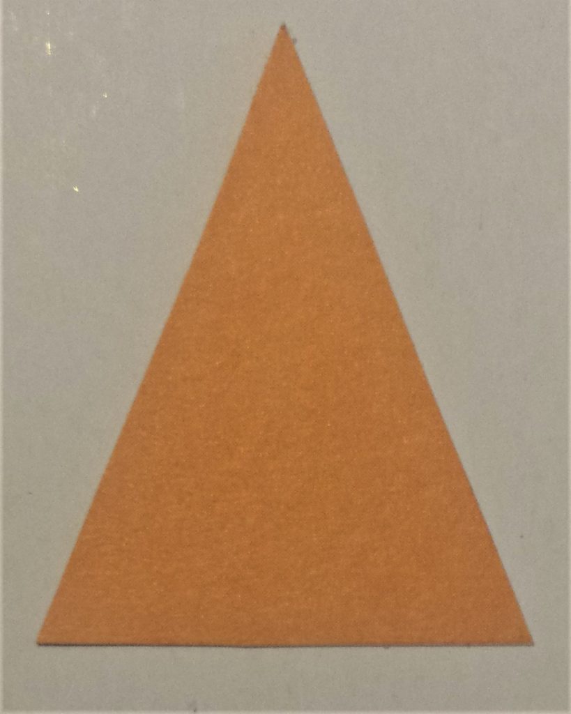 Shape of the triangle cut out.