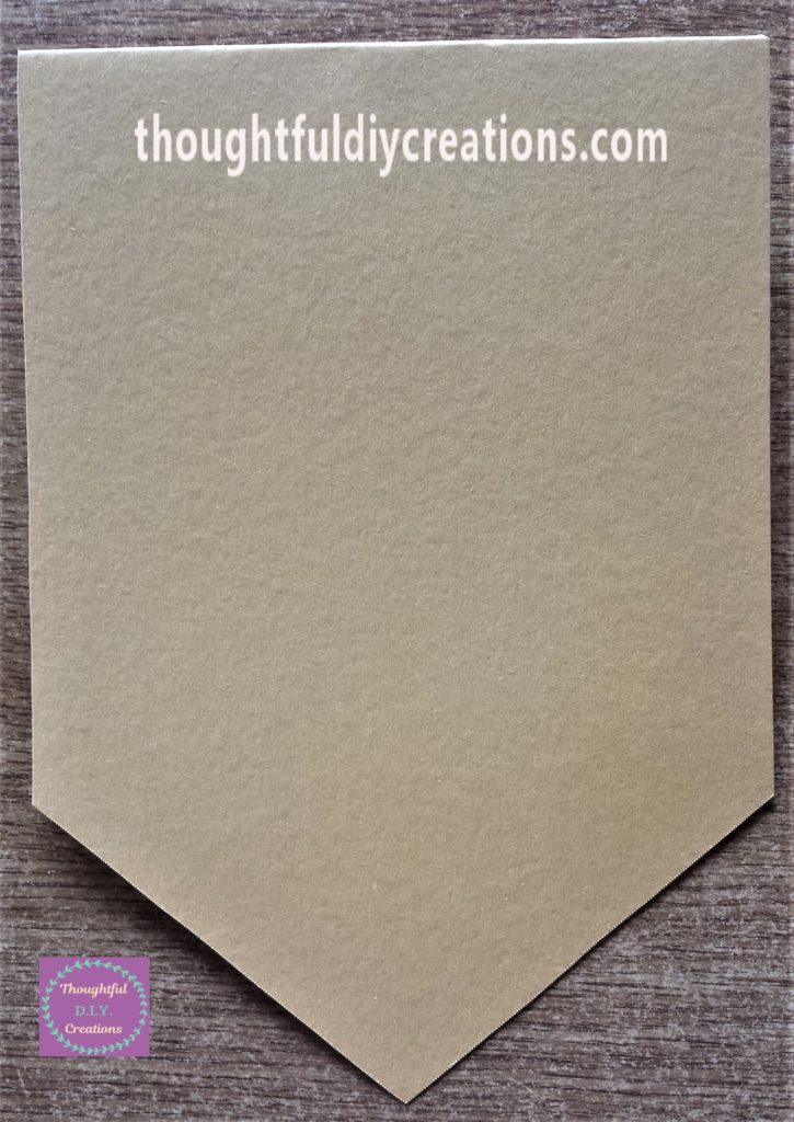 The bunting from the front with the back folded over.