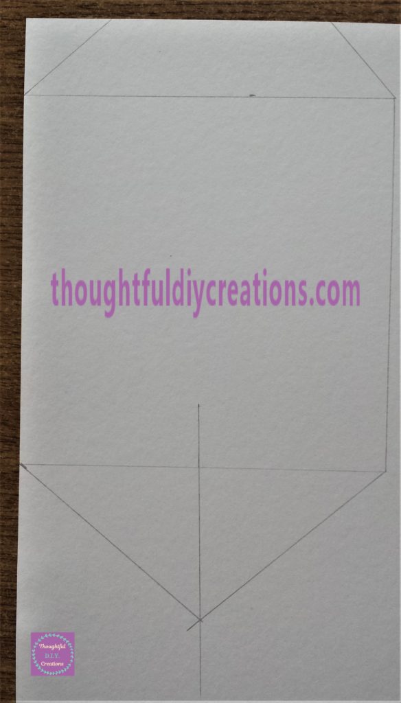 Drawing out the measurements of the bunting on the back of the autumn card.