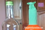 Before and After of Pumpkin Bottle Craft.