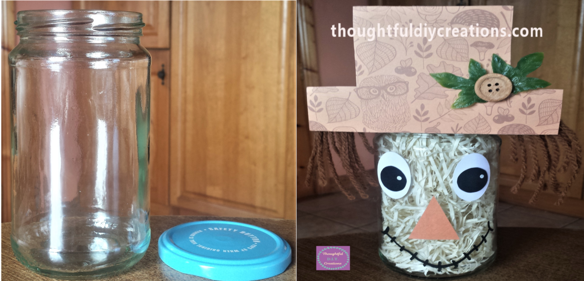 Before & After of D.I.Y. Scarecrow Jar Craft