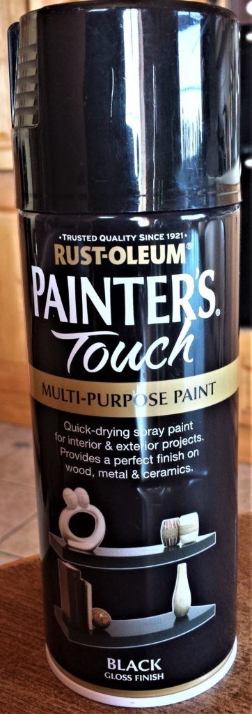 RUST-OLEUM Painter's Touch Multi-Purpose Paint Black Gloss Finish.