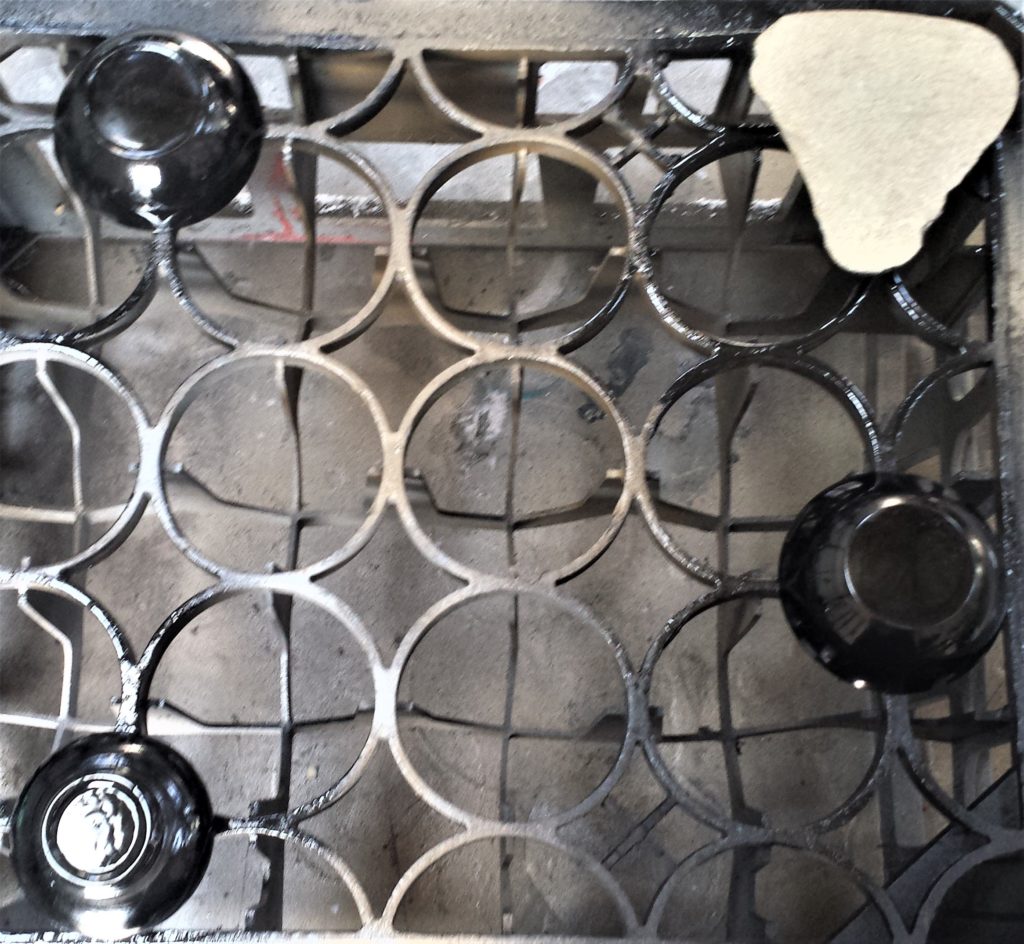 The back of the Candle Holders spray painted.