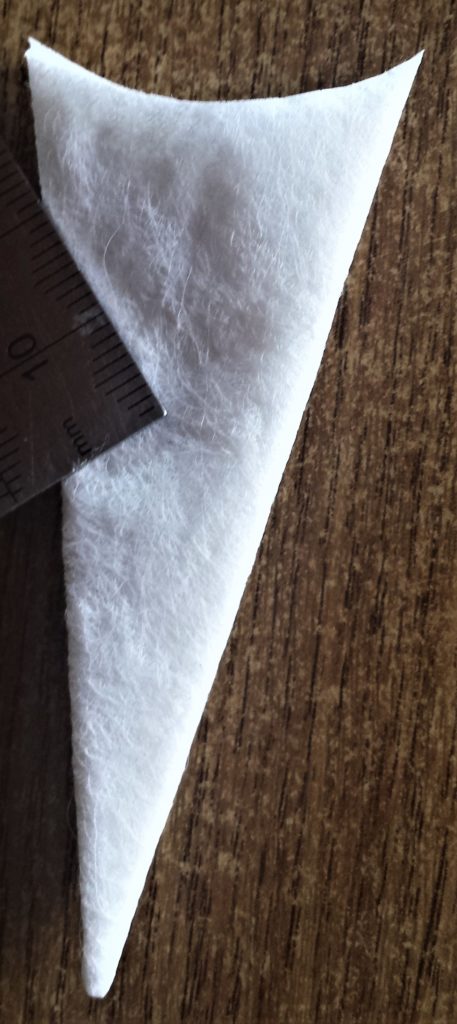 Angle curve at the end of the triangle.