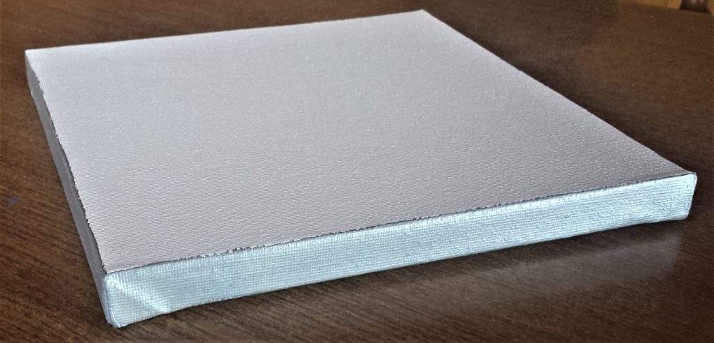 The sides of the canvas painted.