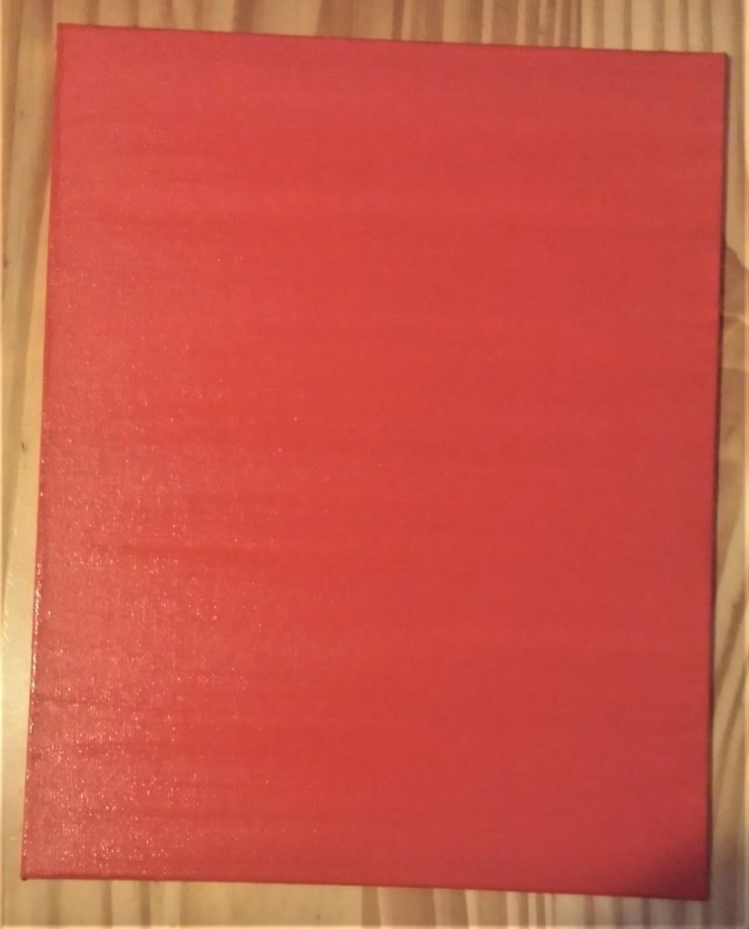 Second layer of red paint on the Board.