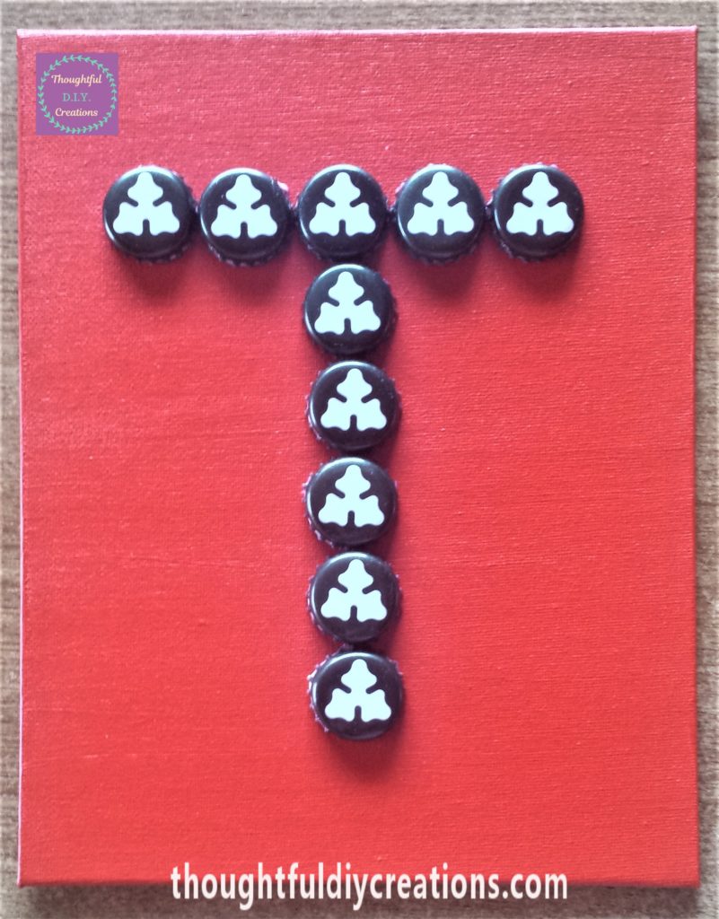 Completed Beer Bottle Cap Monogram.