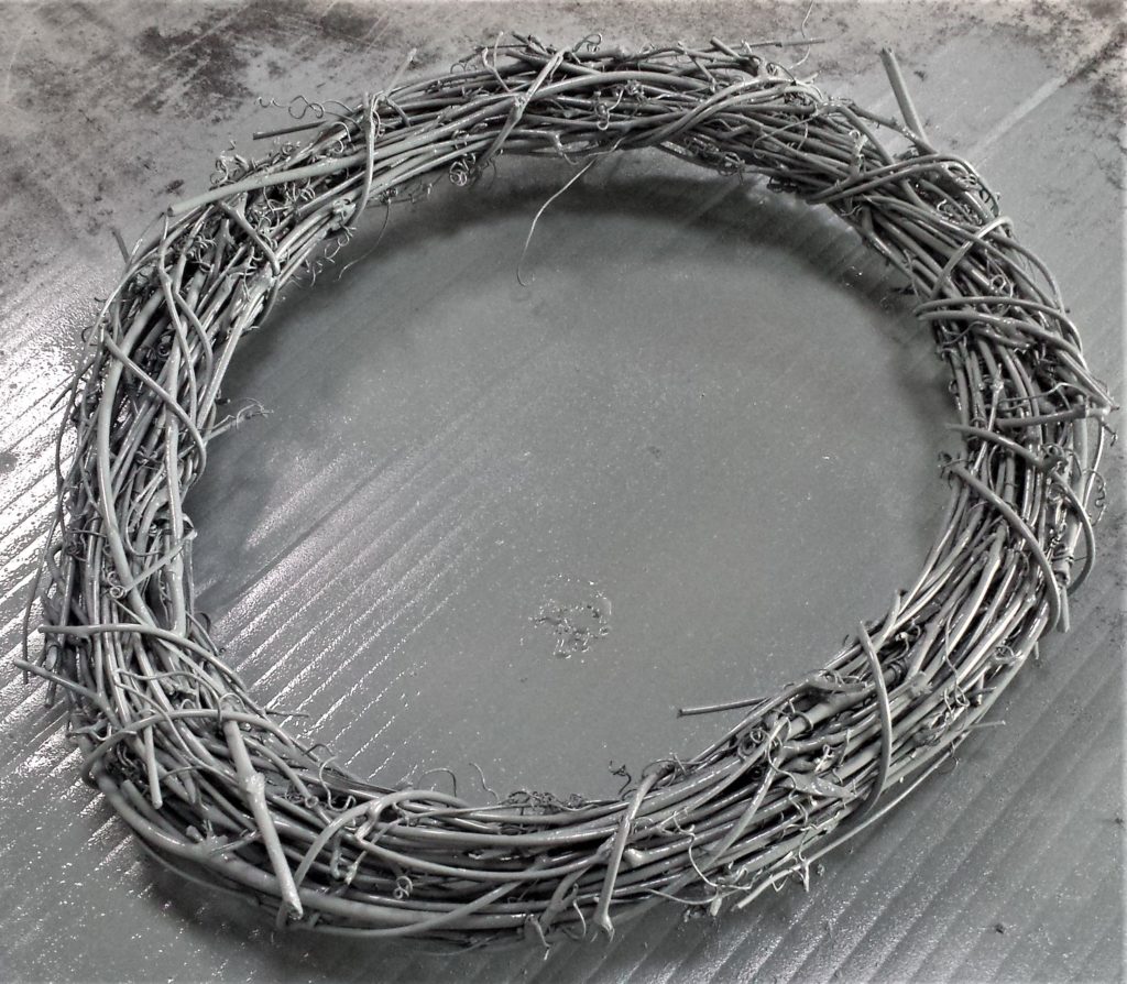 The back of the wreath spray painted.