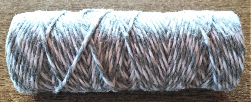 Grey and white cotton twine.