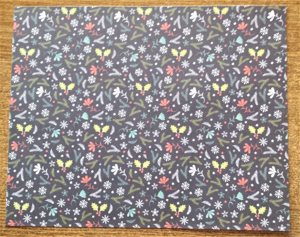 The Christmas paper cut to fit the Canvas board for the frame.