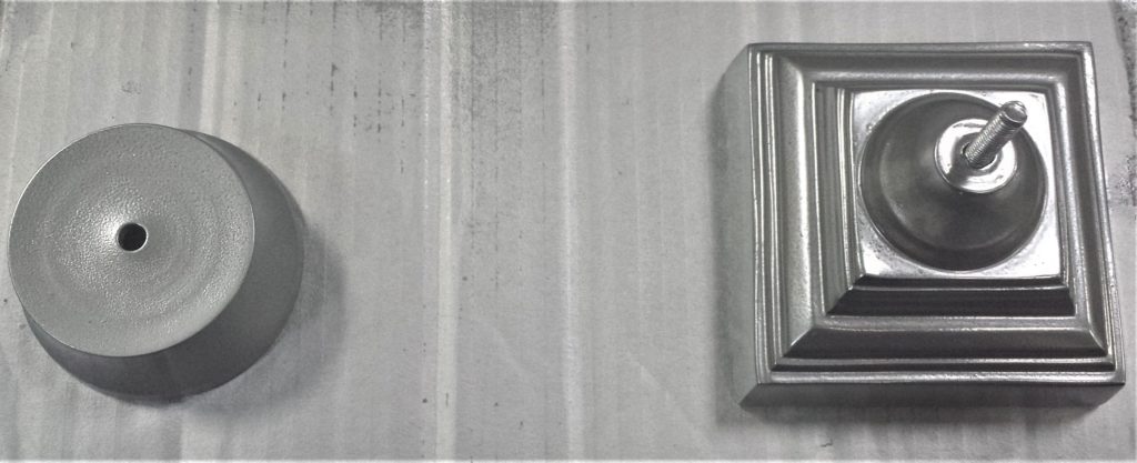 Second coat of spray paint on each candle jar piece.