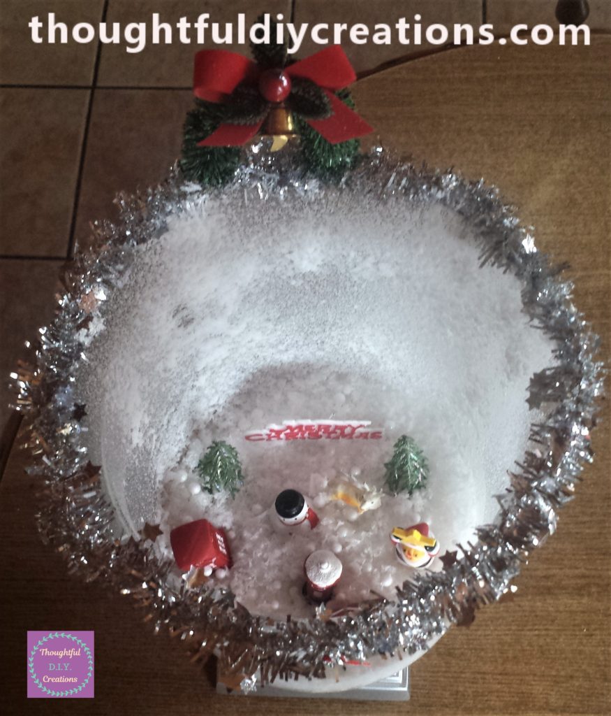 Another view of the Christmas Scene in the glass jar.