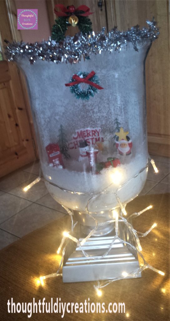 Lit- up Christmas scene.