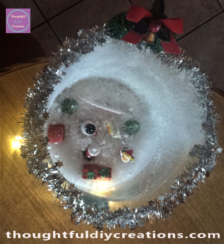 Inside view of the Christmas scene jar.