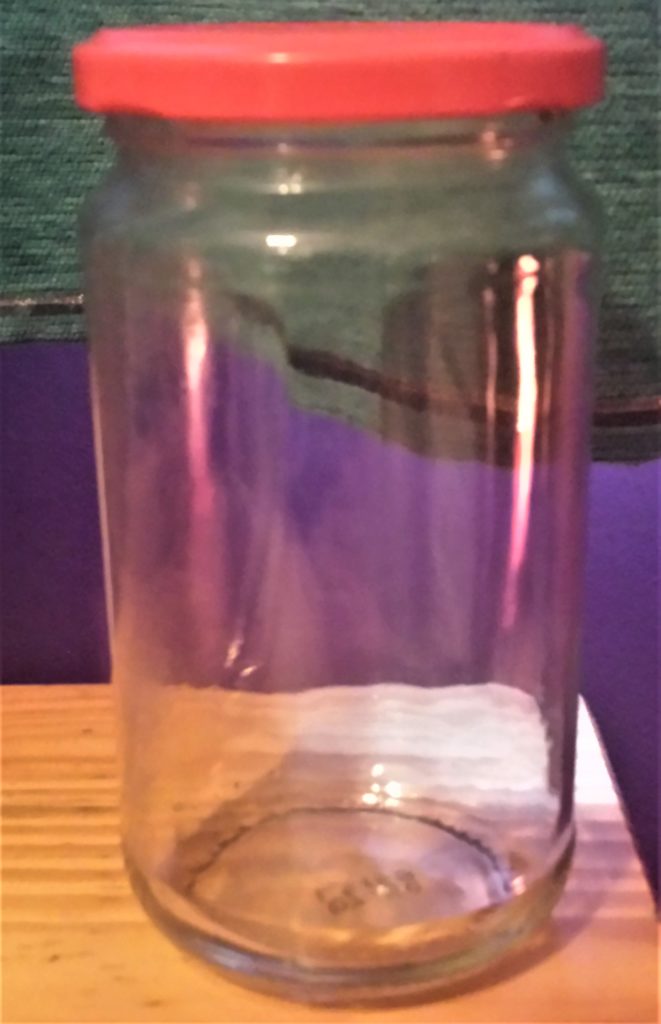 First Jar with the label removed, washed and dried.