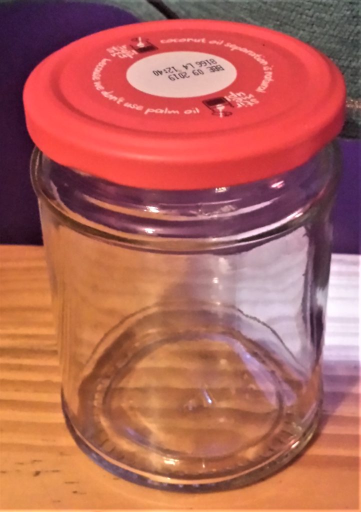 Third Jar with the label removed, washed and dried.