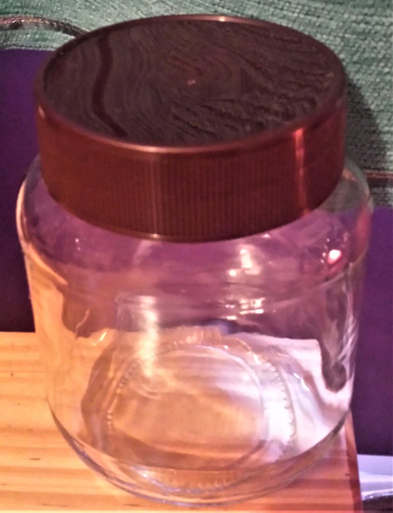 Second Jar with the label removed, washed and dried.