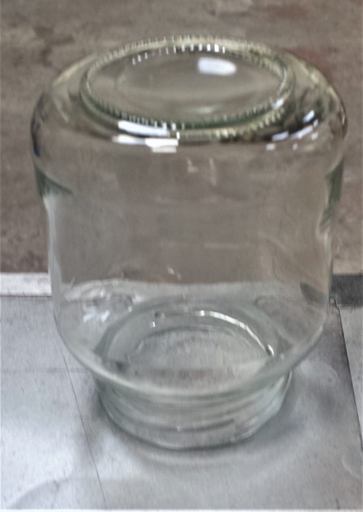 The third jar before being spray painted.