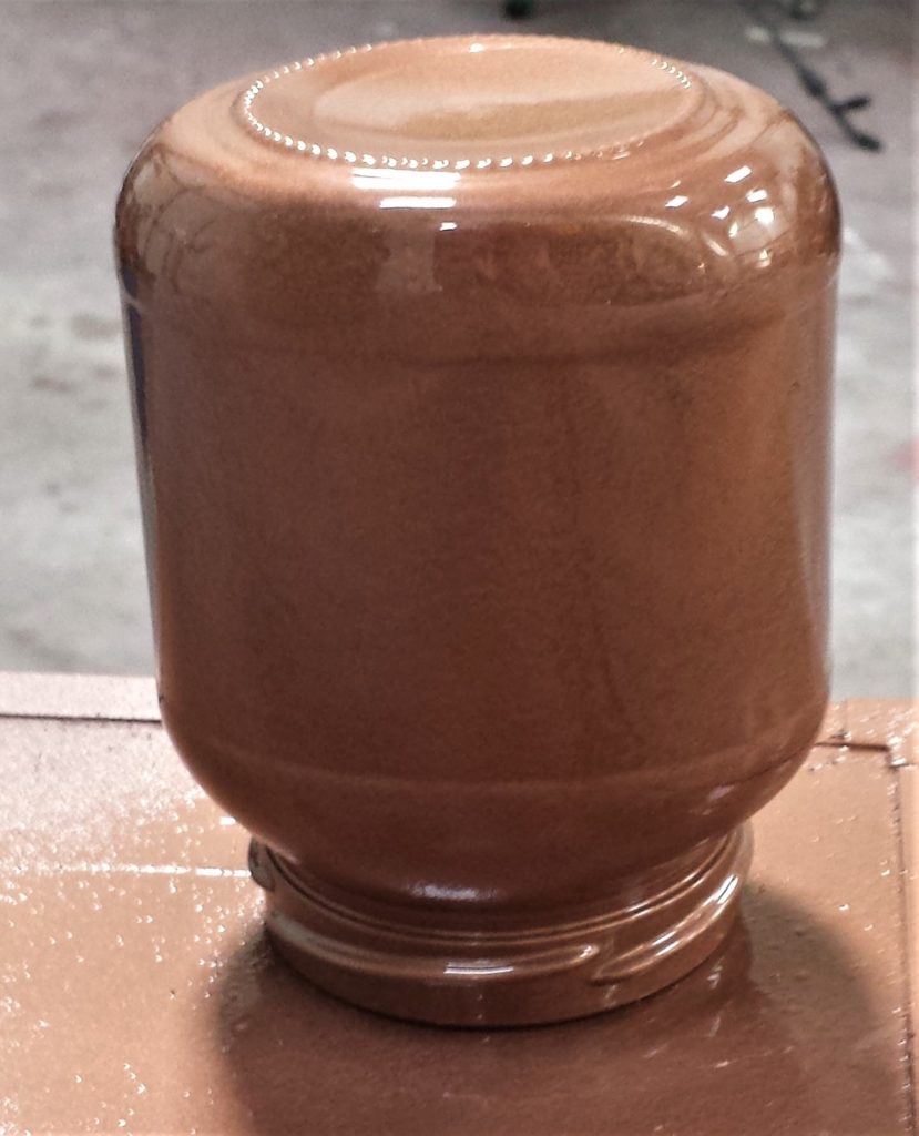 Fourth layer of spray paint on the jar.