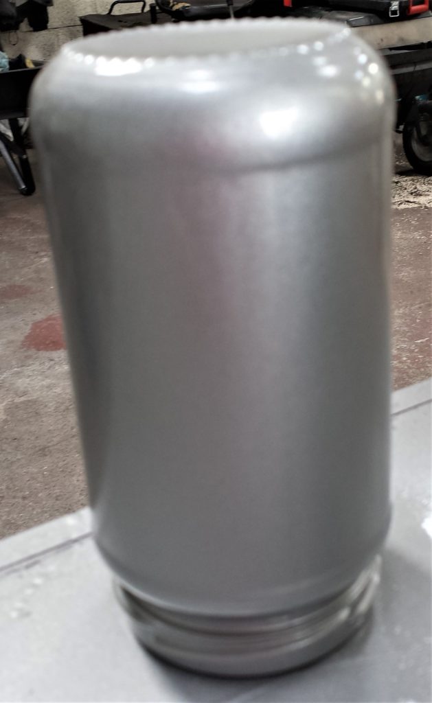 Fourth and final layer of spray paint applied to the jar.