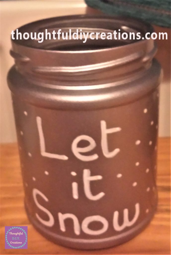 White dots for snow added all over the jar.