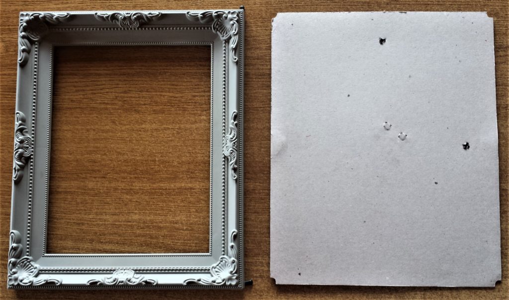 Clear packaging removed from the frame and the frame opened up.