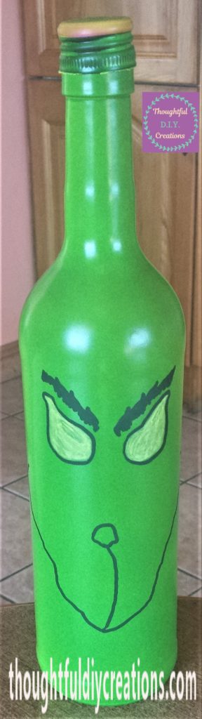 The Grinch's eyes painted yellow.