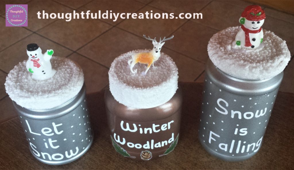 All 3 finished D.I.Y. Christmas Jars together.