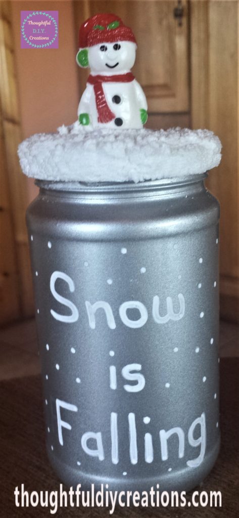 Front view of the 'Snow is Falling' jar.