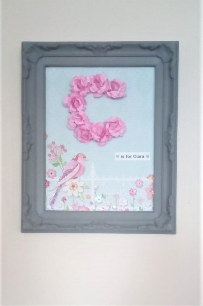 Finished Frame hung up on the wall.