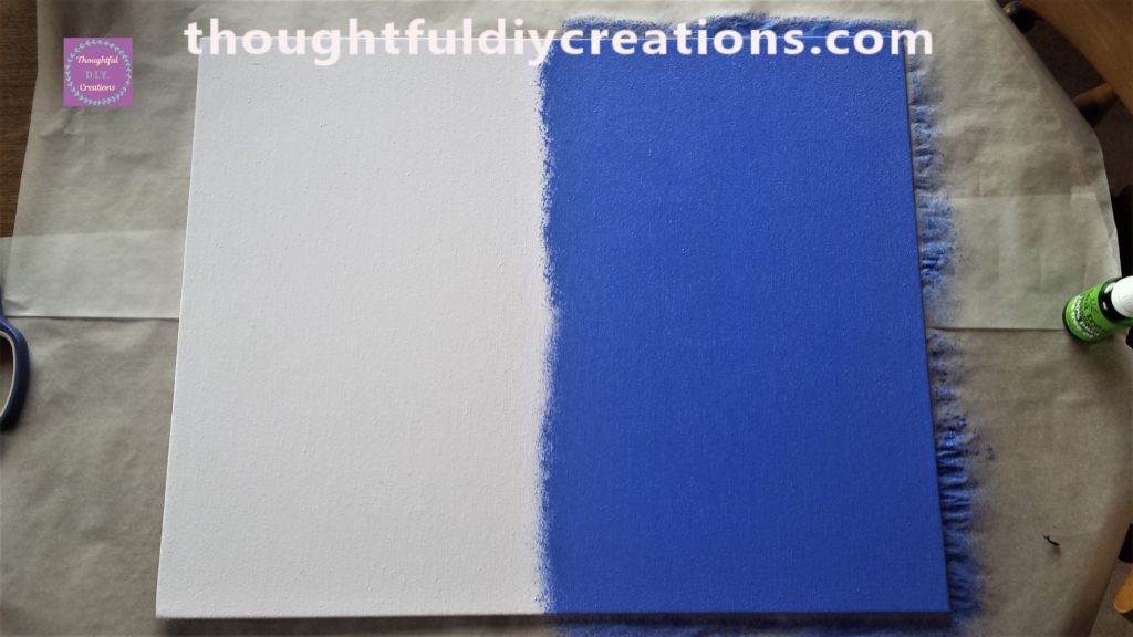 The next section of the canvas painted.