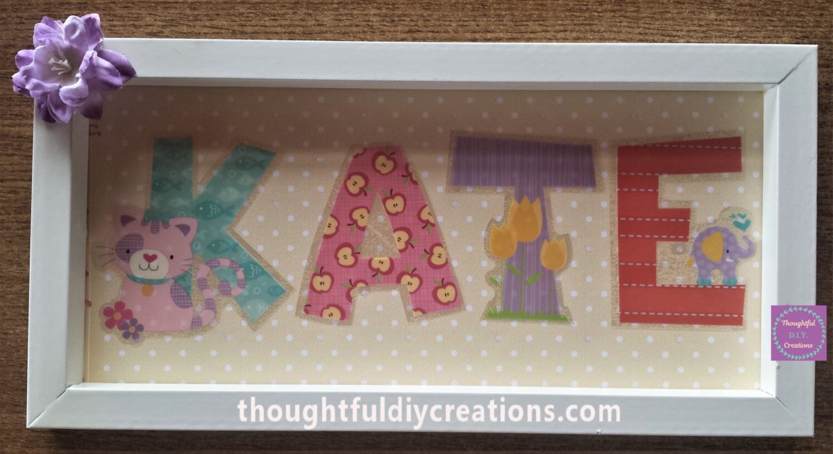 Finished D.I.Y. Personalised Child's Frame