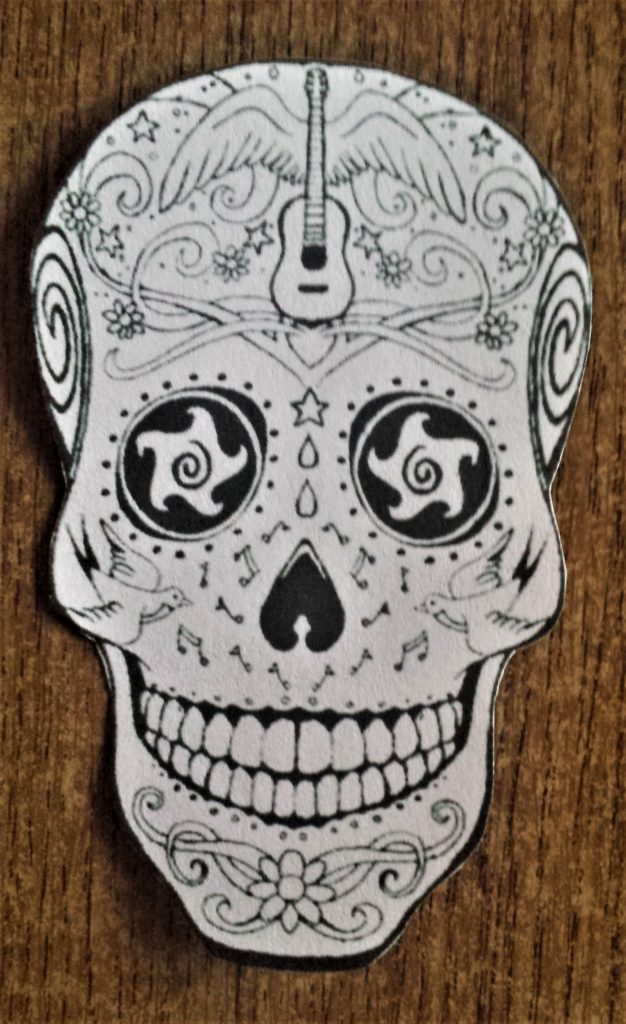 Skull image printed and cut out.