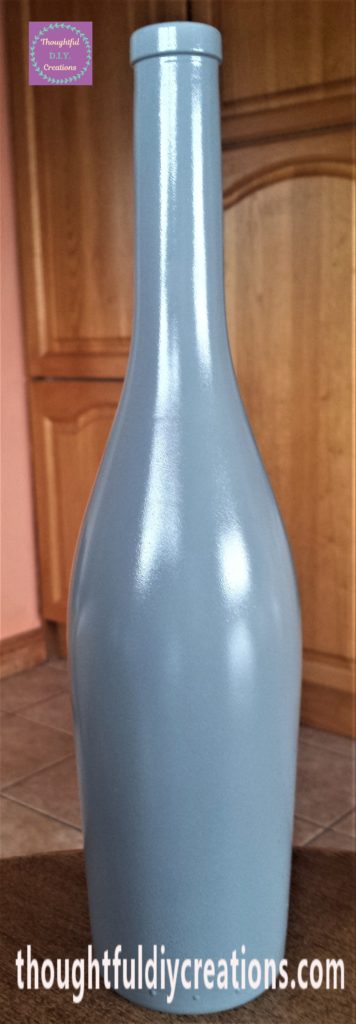 The wine bottle back inside after being cured for 2 days.