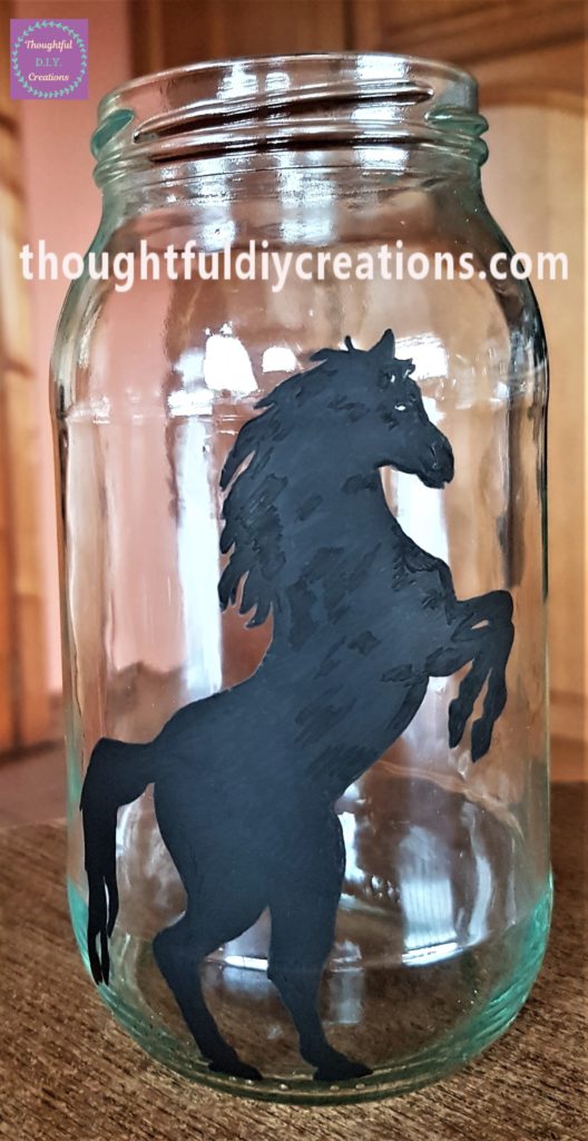 The Horse Silhouette filled in using the Black Paint Pen.