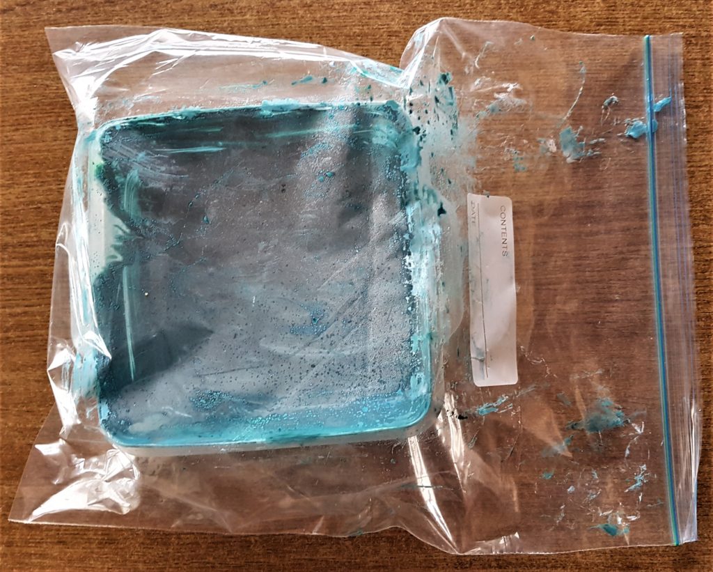 Colour that I mixed up for the 'Live, Love, Laugh Canvas'.