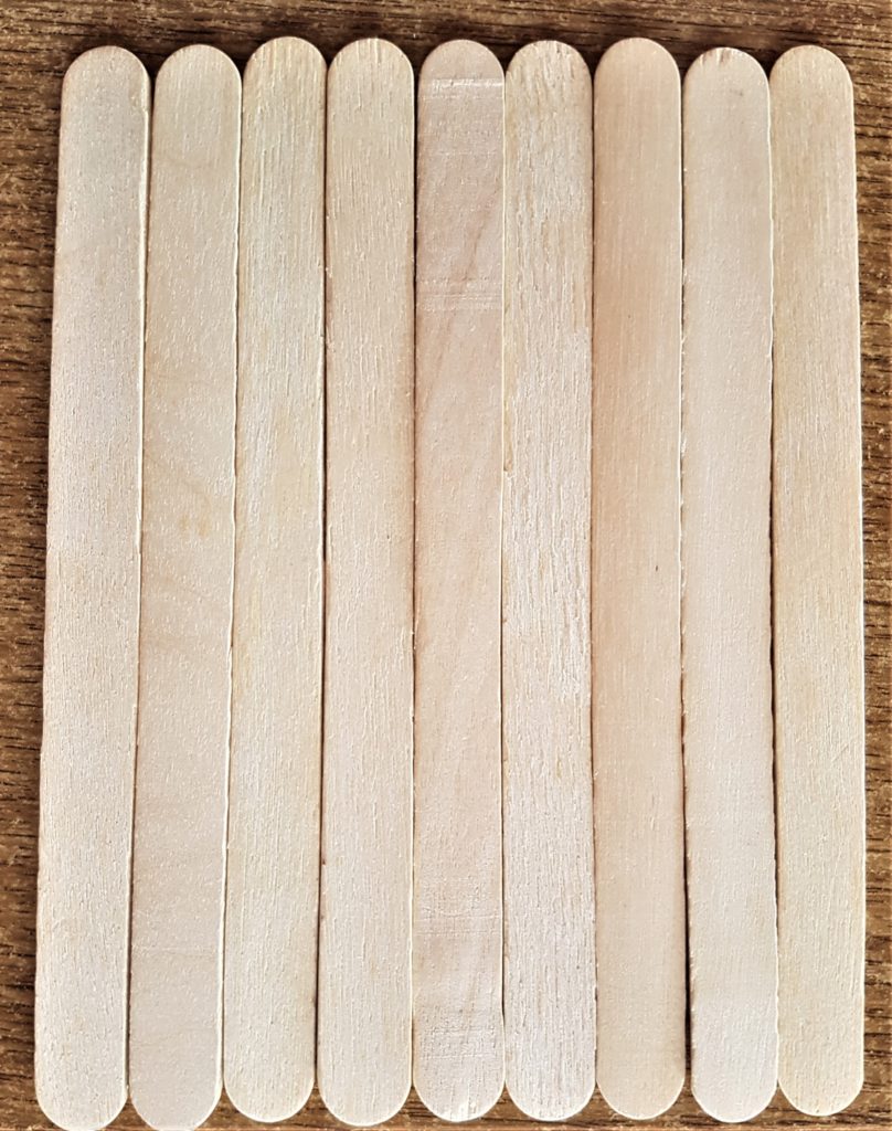 9 Lollipop Sticks the same size for the Leprechaun Door.