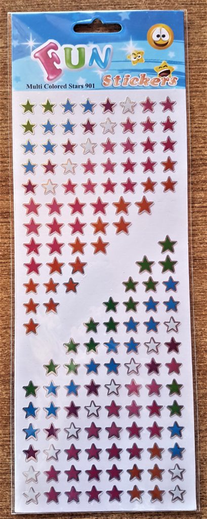 Pack of Multi Coloured Star Stickers.