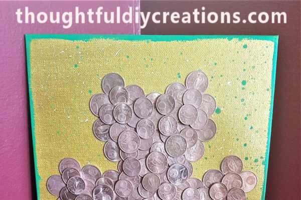 Finished Money Shamrock Canvas Board.