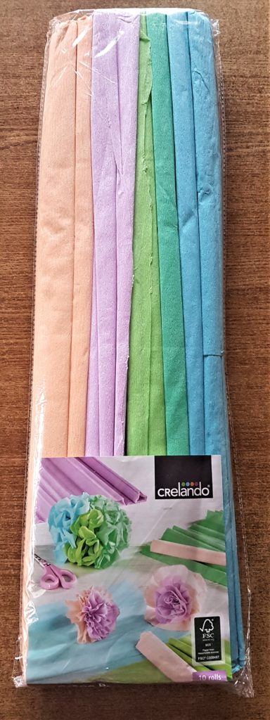 Pack of Crepe Paper in pastel colours.