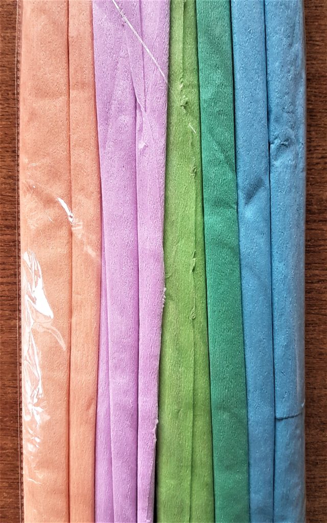 Close-up image of the pastel crepe paper.